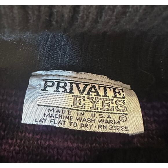 Vintage Private Eyes 100% Acrylic Bold Geometric Sweater – Made in USA – Size M - Picture 3 of 4
